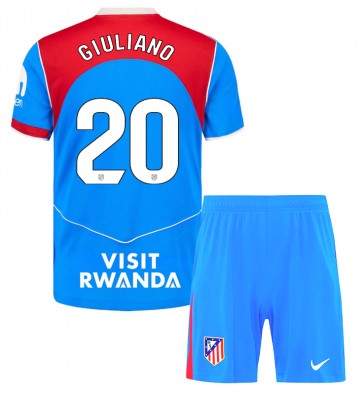 Atletico Madrid Giuliano Simeone #20 Tredjetrøje Børn 2025-26 Kortærmet (+ Korte bukser)
